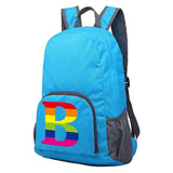 Portable Foldable Backpack Camping Travel Hiking Rainbow Print Daypack