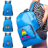 Portable Foldable Backpack Camping Travel Hiking Rainbow Print Daypack
