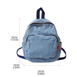 Denim Women Backpack High Capacity for Teenager Girls Rucksack