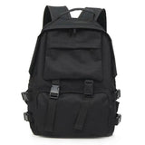 Backpack Preppy Students Button Travel Bag Solid Harajuku Retro Unisex