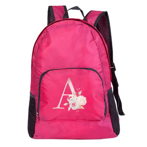 Foldable Flower & Letter Print Outdoor Backpack for Hiking - Portable Daypack