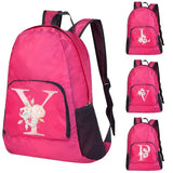 Foldable Flower & Letter Print Outdoor Backpack for Hiking - Portable Daypack