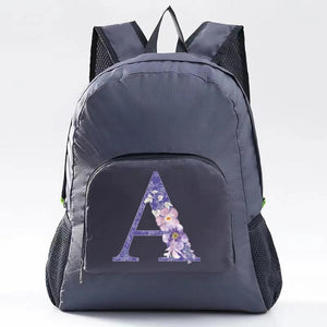 Ultra-light Purple Flower Letter Print Camping Bag Men Women
