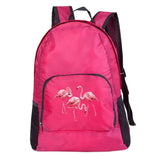Nylon Waterproof Travel Backpacks Men Hiking Bag Flamingo Pattern Women Backpack