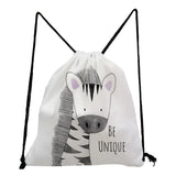 Animal Fox Elephant Printing Storage Shoes Bag Gift Portable Travel Drawstring P