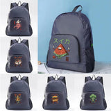Foldable Monster Print School Backpack Lightweight Bag
