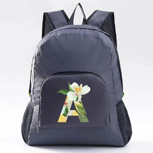 Floral Letter Print Packable Backpack for Men Women