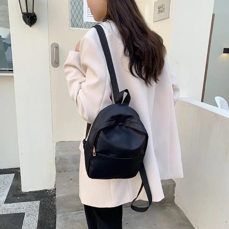 Women Backpacks Nylon Schoolbags Solid Casual Book College Teenager Girls Backpa