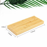 Bamboo Soap Dish Holder Storage Rack Plate Box Container Portable