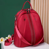 Women Oxford Red Backpack for College Students - Casual Rucksack