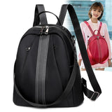 Women Oxford Red Backpack for College Students - Casual Rucksack