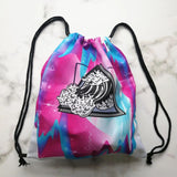 Starry Sky Oil Painting Dog Printed Drawstring Backpack