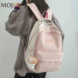 Fashionable Large Capacity Nylon Women's Backpack with Plush Pendant