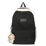 Fashionable Large Capacity Nylon Women's Backpack with Plush Pendant