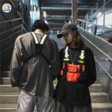 Reflective Tactical Bag Belt Bag Pouch Packs Men Women Streetwear Vest Chest Bag
