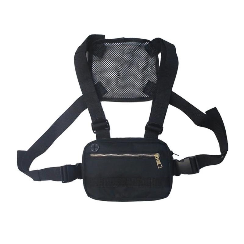 Unisex Streetwear Vest Chest Rig Bag Oxford Cloth Waistcoat Hip Hop Pouching Bag