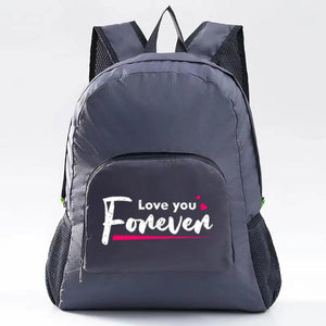 Phrase Print Folding Backpack Lightweight Travel Mini Pocket Backpack