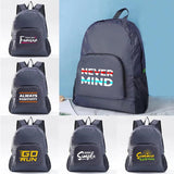 Phrase Print Folding Backpack Lightweight Travel Mini Pocket Backpack