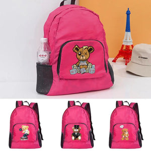 Bear Pattern Daypack Lightweight Outdoor Folding Backpack for Men