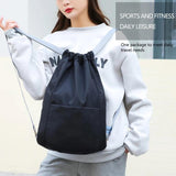 Oxford Drawstring Backpack School Gym Drawstring Bag & Shoe Pocket