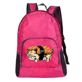 Waterproof Foldable Backpack Japan Cat Pattern Lightweight Pack for Travel
