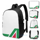 Alitalia Rally USB Charge Backpack School Travel Laptop Bag