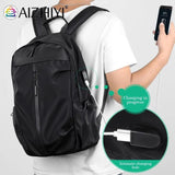 Men USB Charging Laptop Backpack Waterproof School Bag