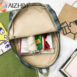 Vintage Plaid Canvas Back Pack for Students