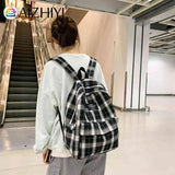Vintage Plaid Canvas Back Pack for Students