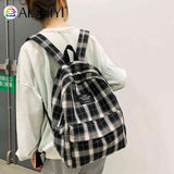 Vintage Plaid Canvas Back Pack for Students