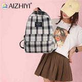 Vintage Plaid Canvas Back Pack for Students