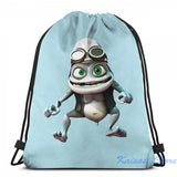 Funny Graphic Crazy Frog Backpack USB Charge School Travel Laptop Bag