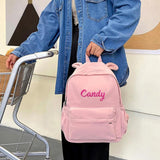 Solid Rabbit Backpack Personalized Embroidered Name Large Capacity