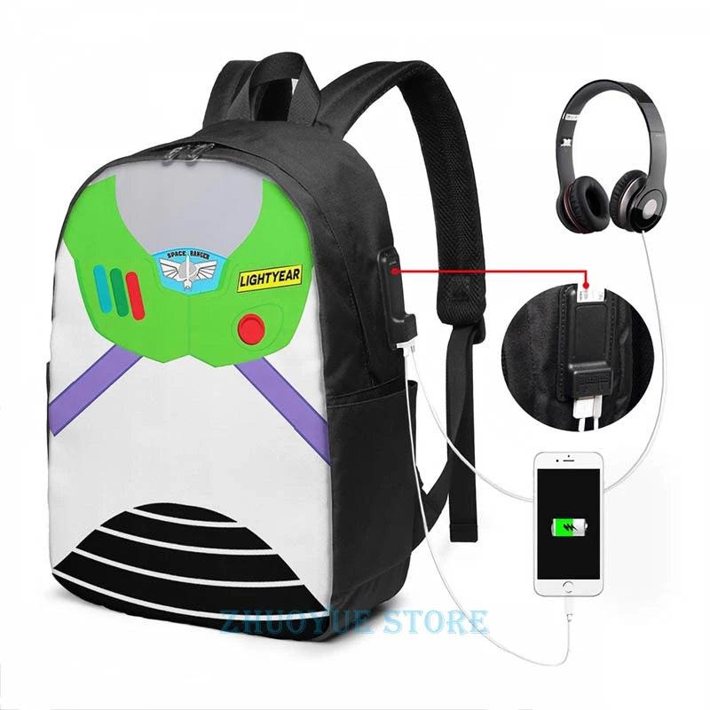Buzz Lightyear Suit USB Charge Backpack Men School Bags Women Bag Travel Laptop