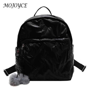 Waterproof Student School Bags Solid Women School Backpack Zipper Quilted
