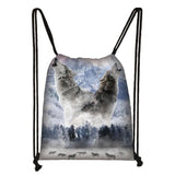 Howling Wolf Backpack Men Rucksack Women Shoulder Bag Softback