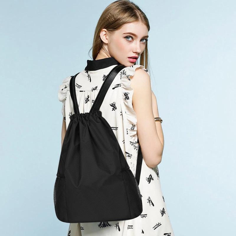 Women Sports Drawstring Bags Portable Fitness Backpack Waterproof Gym Bag
