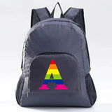 Rainbow Letter Print Backpack Lightweight Folding Bag