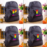 Rainbow Letter Print Backpack Lightweight Folding Bag