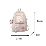 Women's Transparent PVC School Backpack with Cow Pendant