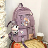 Women's Transparent PVC School Backpack with Cow Pendant