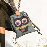 Vintage Nylon Monkey Backpack Shoulder Bag Softback