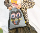 Vintage Nylon Monkey Backpack Shoulder Bag Softback