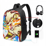 Arcanine USB Charge Backpack Funny Graphic Print School Bag