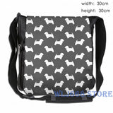 Funny West Highland Terrier Silhouette Graphic Print Shoulder Bag