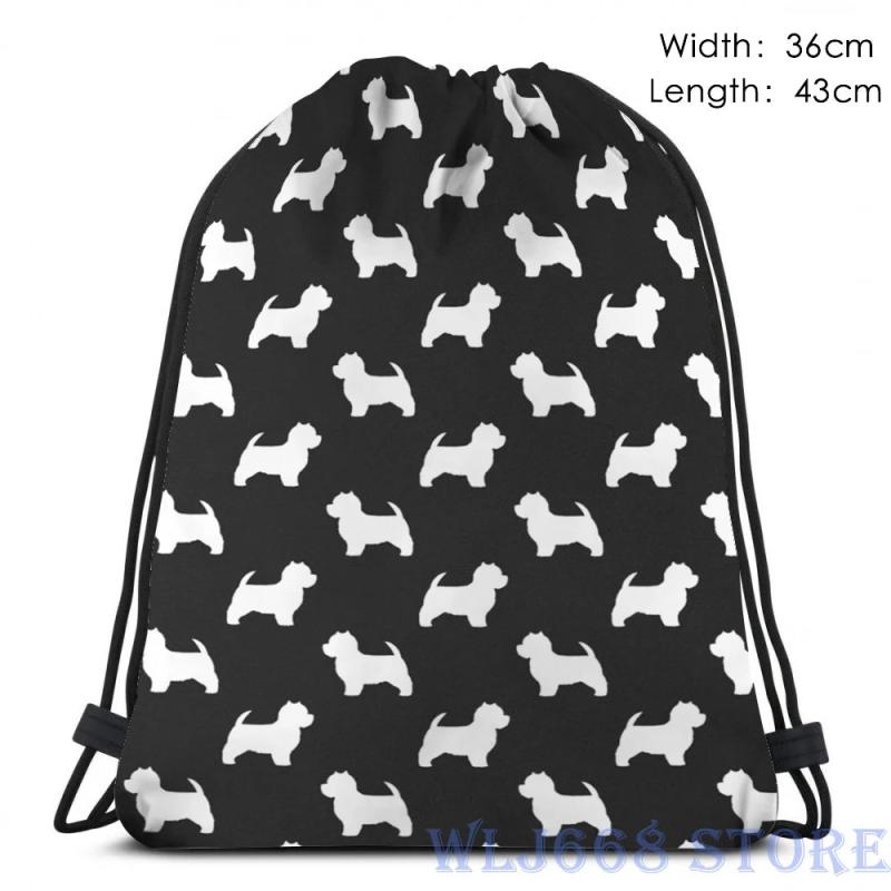 Funny West Highland Terrier Silhouette Graphic Print Shoulder Bag
