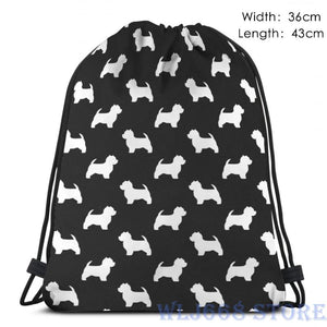 Funny West Highland Terrier Silhouette Graphic Print Shoulder Bag