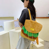 Canvas Mini Small Backpack Badge Girl Backpack