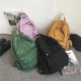 Vintage Casual Backpack Women Travel Bag High Capacity Solid Women's Backpack