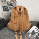Vintage Casual Backpack Women Travel Bag High Capacity Solid Women's Backpack